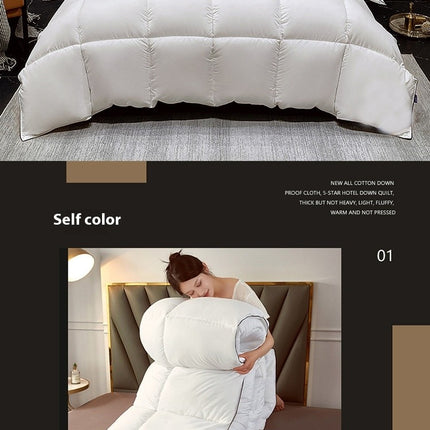 Warm Winter Comforter Cotton Quilted Down Comforter-Goose Down Feather Duvet Quilt For All Season 1