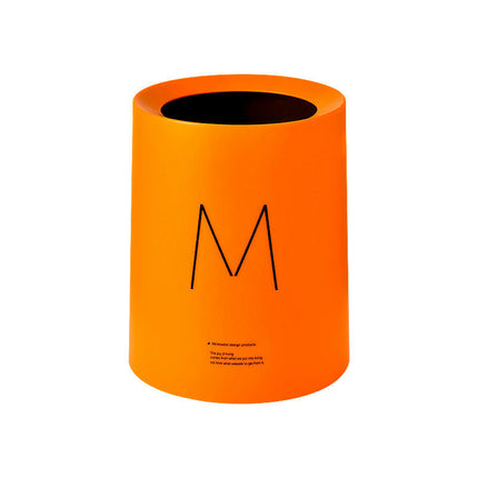 Modern Round Waste Basket - 2.1Gal/8L Open Top Trash Bin - Gray Garbage Can with Removable Plastic Bin Liner