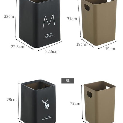 Square Lidless Trash Can Kitchen Living Room Bathroom Bathroom Office Double Trash Can