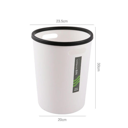 Small Trash Can for Bathroom - 3 Gallon/12-Liter Wastebasket, Round Plastic Garbage Container Bin for Bedroom Office