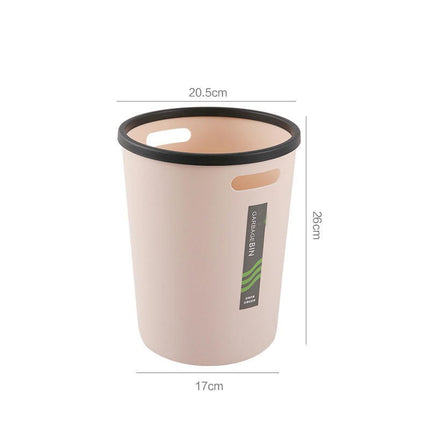 Small Trash Can for Bathroom - 3 Gallon/12-Liter Wastebasket, Round Plastic Garbage Container Bin for Bedroom Office