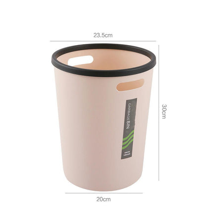 Small Trash Can for Bathroom - 3 Gallon/12-Liter Wastebasket, Round Plastic Garbage Container Bin for Bedroom Office