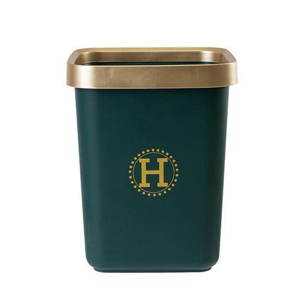 Square Trash Can Large Open Top Gold Rimmed Pressure Ring Trash Can Home Plastic Trash Can