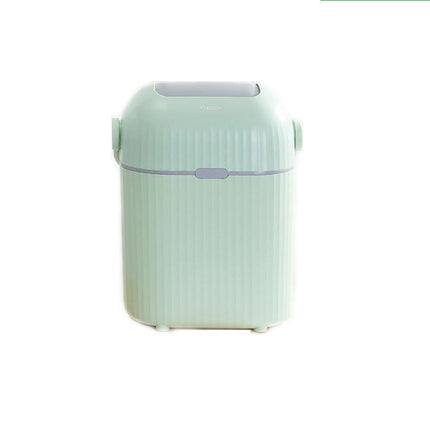 Flip Top Trash Can with Handle Odor Resistant Trash Can Bathroom Bedroom Trash Organizer