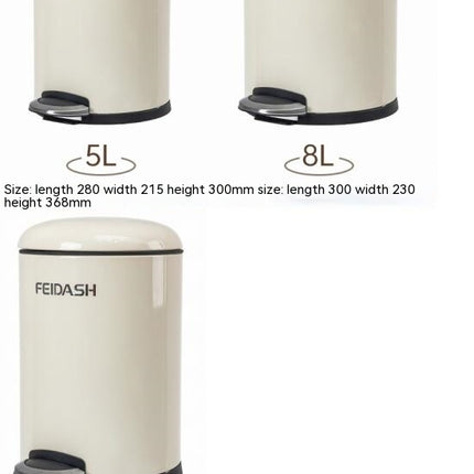 Trash Can with Lid Stainless Steel Pedal Bathroom Trash Can Living Room Bathroom Kitchen Trash Can