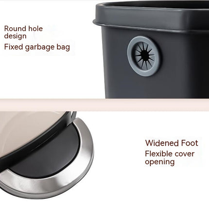 Trash Can with Lid Stainless Steel Pedal Bathroom Trash Can Living Room Bathroom Kitchen Trash Can