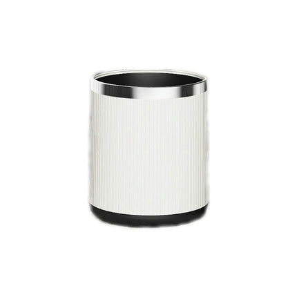 Minimalist Trash Can Kitchen Living Room Toilet Solid Color Stainless Steel Ring Trash Can