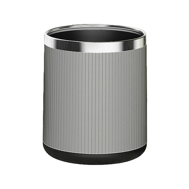 Minimalist Trash Can Kitchen Living Room Toilet Solid Color Stainless Steel Ring Trash Can