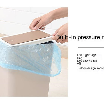 Bathroom Bins, Trash Can 8L Slim Garbage Bin with Pop-Up Lid Waste Basket Garbage Can for Bathroom Kitchen Bedroom Office