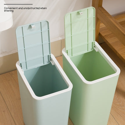 Bathroom Bins, Trash Can 8L Slim Garbage Bin with Pop-Up Lid Waste Basket Garbage Can for Bathroom Kitchen Bedroom Office