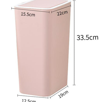 Bathroom Bins, Trash Can 8L Slim Garbage Bin with Pop-Up Lid Waste Basket Garbage Can for Bathroom Kitchen Bedroom Office