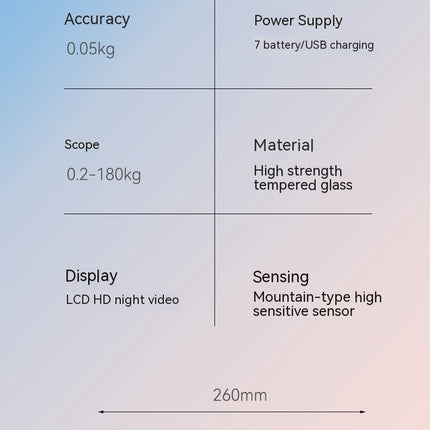 Electronic Scale Digital Weighing Scale with High Precision Sensors and Tempered Glass