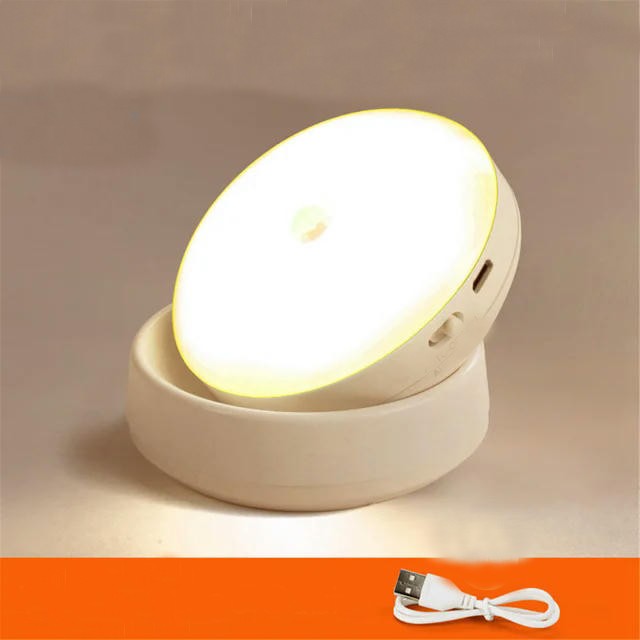 360 Rotated PIR Motion Sensor LED Night Light Wall Lamps Rechargeable  Under Cabinet Light Wireless Closet Night Lamp