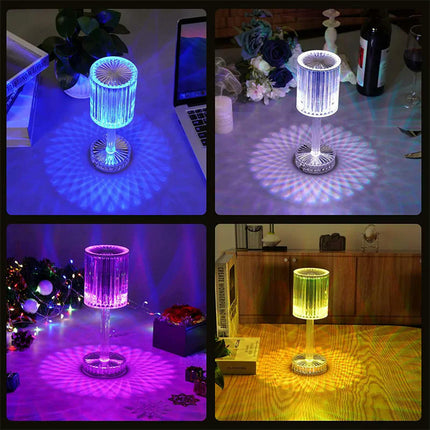 Diamond Crystal LED Table Lamp Projection Decoration Night Light Desk Lamps For Bedroom Bedside Bar Lighting Fixtures Night Lamp