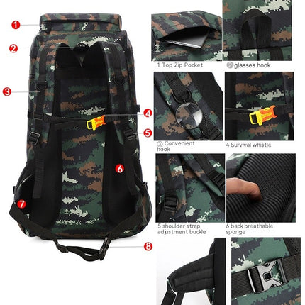 Camouflage Mountaineering Bag Men's Large Capacity Outdoor Travel Backpack Hiking Backpack