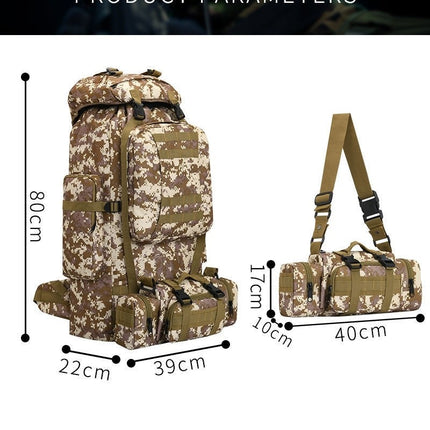 Waterproof Military Tactical Backpack for Camping Hiking Mountaineering Large Capacity Daypack