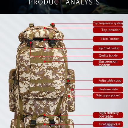 Waterproof Military Tactical Backpack for Camping Hiking Mountaineering Large Capacity Daypack