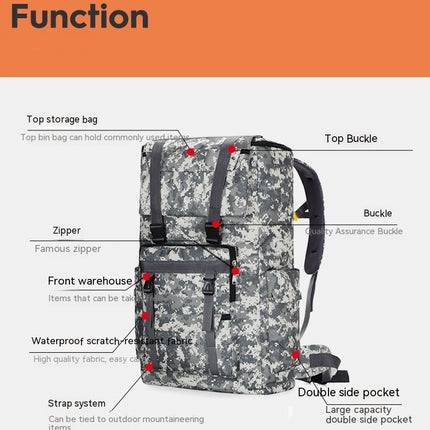 Outdoor Backpack,Large Capacity Waterproof Camouflage Mountaineering Bag, Travel Hiking Backpack