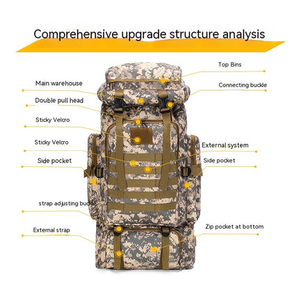 Large Capacity Mountaineering Bag Outdoor Hiking Backpack Waterproof Camouflage Backpack