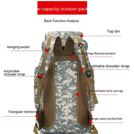 Hiking Backpack Large-Capacity Camouflage Mountaineering Bag Outdoor Waterproof Sports Backpack