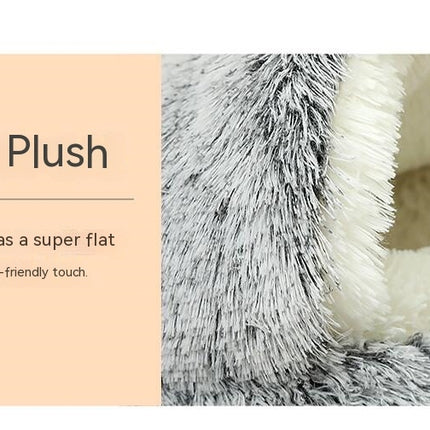 Cat Bed Round Plush Fluffy Hooded Calming Cat Bed Cave for Dogs&Cats,Self Warming pet Bed