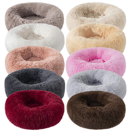 Cat Bed, Fluffy Cat Beds for Indoor Cats, Donut Kitten Beds for Indoor Cats, Donut Small Cat Beds