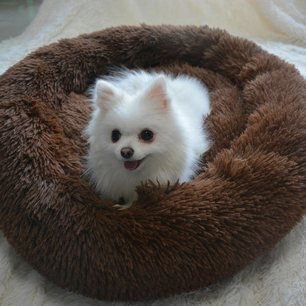 Dog Beds for Small Dogs, Donut Dog Bed with Blanket Attached, Calming Dog Bed Washable