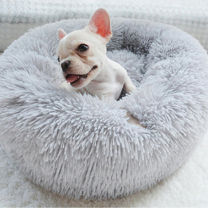 Dog Beds for Small Dogs, Donut Dog Bed with Blanket Attached, Calming Dog Bed Washable