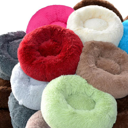 Dog Beds for Small Dogs, Donut Dog Bed with Blanket Attached, Calming Dog Bed Washable