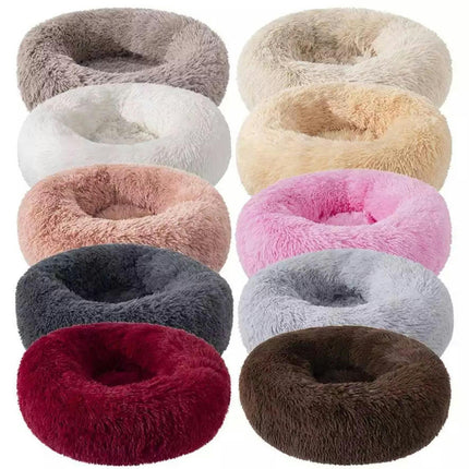 Dog Beds for Small Dogs, Donut Dog Bed with Blanket Attached, Calming Dog Bed Washable