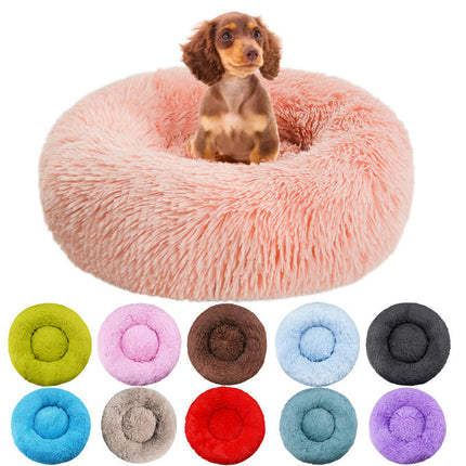 Dog Beds for Small Dogs, Donut Dog Bed with Blanket Attached, Calming Dog Bed Washable