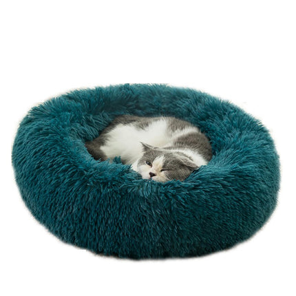 Original Calming Donut Dog and Cat Bed, Extra Long Plush with Non-Slip Bottom Removable and Washable