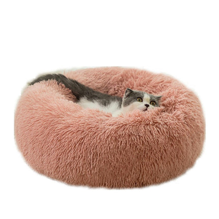 Original Calming Donut Dog and Cat Bed, Extra Long Plush with Non-Slip Bottom Removable and Washable