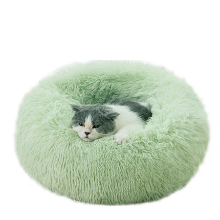 Original Calming Donut Dog and Cat Bed, Extra Long Plush with Non-Slip Bottom Removable and Washable