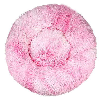 Modern Soft Plush Round Pet Bed for Cats or Small Dogs, Mini Medium Sized Dog Cat Bed Self