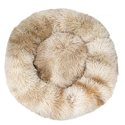 Modern Soft Plush Round Pet Bed for Cats or Small Dogs, Mini Medium Sized Dog Cat Bed Self