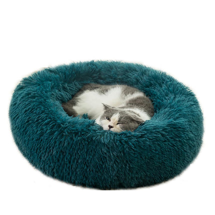 Modern Soft Plush Round Pet Bed for Cats or Small Dogs, Mini Medium Sized Dog Cat Bed Self