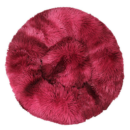 Modern Soft Plush Round Pet Bed for Cats or Small Dogs, Mini Medium Sized Dog Cat Bed Self