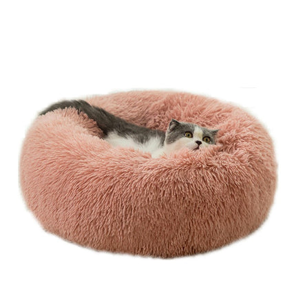 Modern Soft Plush Round Pet Bed for Cats or Small Dogs, Mini Medium Sized Dog Cat Bed Self