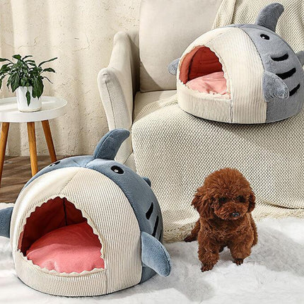 Enclosed Warm Cat Bed For Portable Pet Beds Sweet Kittens Basket Cushion Cat Pillow Mat Tent Puppy Nest Cave Cats House Goods