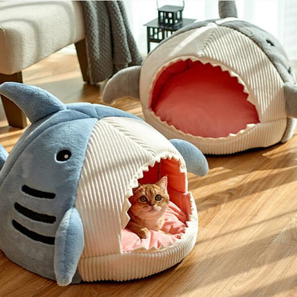 Enclosed Warm Cat Bed For Portable Pet Beds Sweet Kittens Basket Cushion Cat Pillow Mat Tent Puppy Nest Cave Cats House Goods