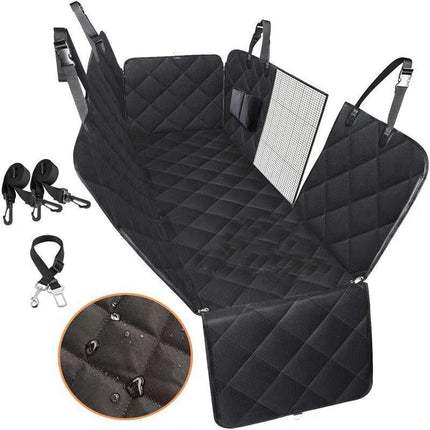 Dog Car Seat Cover - Anti-slip Waterproof Back Seat Car Dog Seat Cover with Seat Belt Car Back Seat Hammock with Mesh Window for Pets