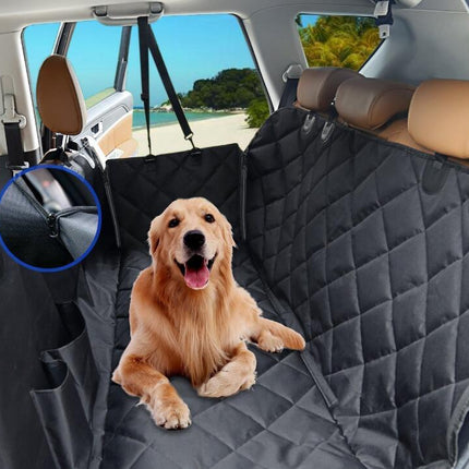 Dog Car Seat Cover - Anti-slip Waterproof Back Seat Car Dog Seat Cover with Seat Belt Car Back Seat Hammock with Mesh Window for Pets