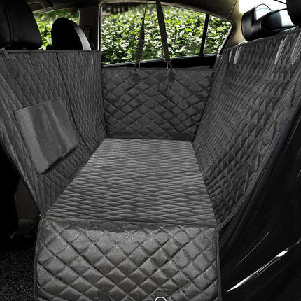 Dog Car Seat Cover - Anti-slip Waterproof Back Seat Car Dog Seat Cover with Seat Belt Car Back Seat Hammock with Mesh Window for Pets