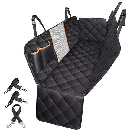 Dog Car Seat Cover - Anti-slip Waterproof Back Seat Car Dog Seat Cover with Seat Belt Car Back Seat Hammock with Mesh Window for Pets