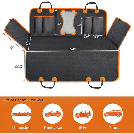 Dog Car Rear Seat Cover, Waterproof Rear Seat Hammock Mattress for Dogs in Cars, SUVs and Trucks with Storage Pockets