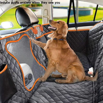 Dog Car Rear Seat Cover, Waterproof Rear Seat Hammock Mattress for Dogs in Cars, SUVs and Trucks with Storage Pockets