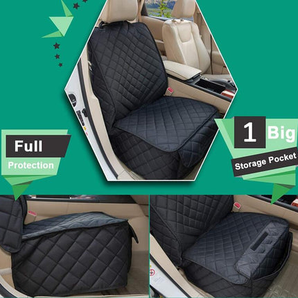 Dog Car Seat Cover Front Seat, 100% Waterproof, Car Seat Protector with Pocket Anti-Slip and Quilted Pet Seat Cover