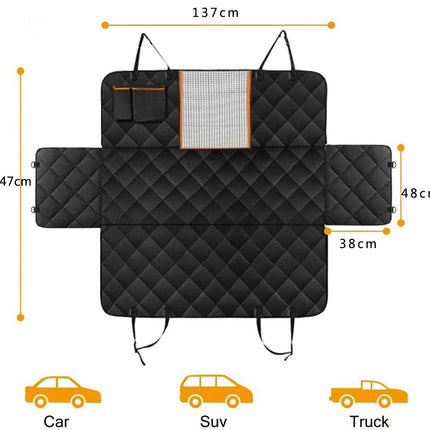 Dog Car Seat Cover Back Seat 600D Scratch and Slip Resistant Durable Car Pet Back Seat Cover with Mesh Window Dog Hammock