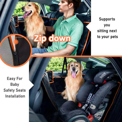 Dog Car Seat Covers for Back Seat Waterproof with Mesh Visual Window Durable Scratchproof Nonslip Dog Car Hammock